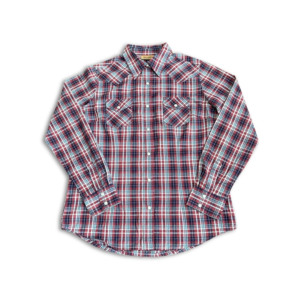 Wrangler Essentials Women's Western Shirt Size Medium Pearl Snap Button Horse